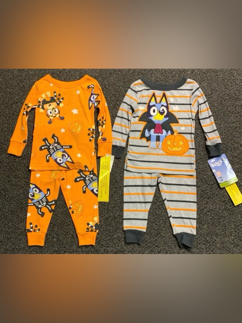 New 2 Bluey boy or girl size 18 month Halloween themed pajama sets